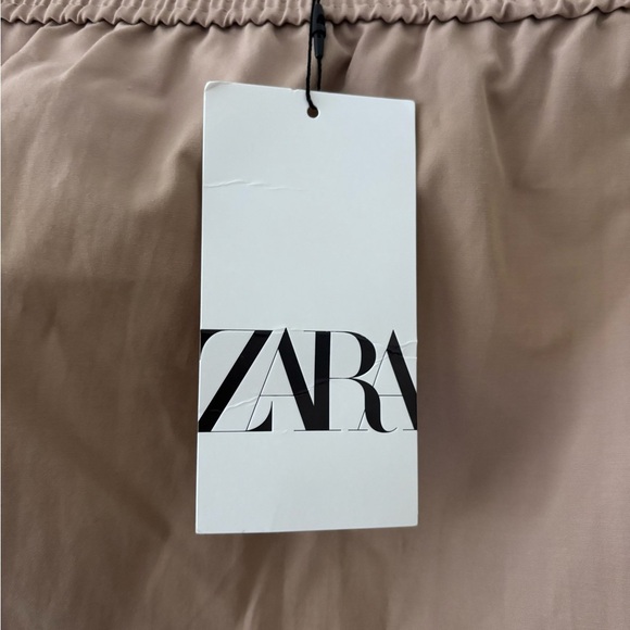 Zara Camel Track Skirt with Dark Blue Side Striped Accents - Picture 2 of 5